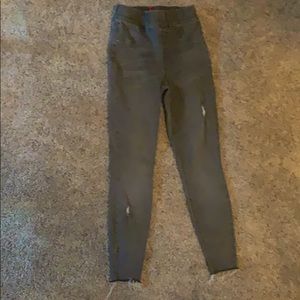 Spanx xs distressed, grey, frayed jeggings